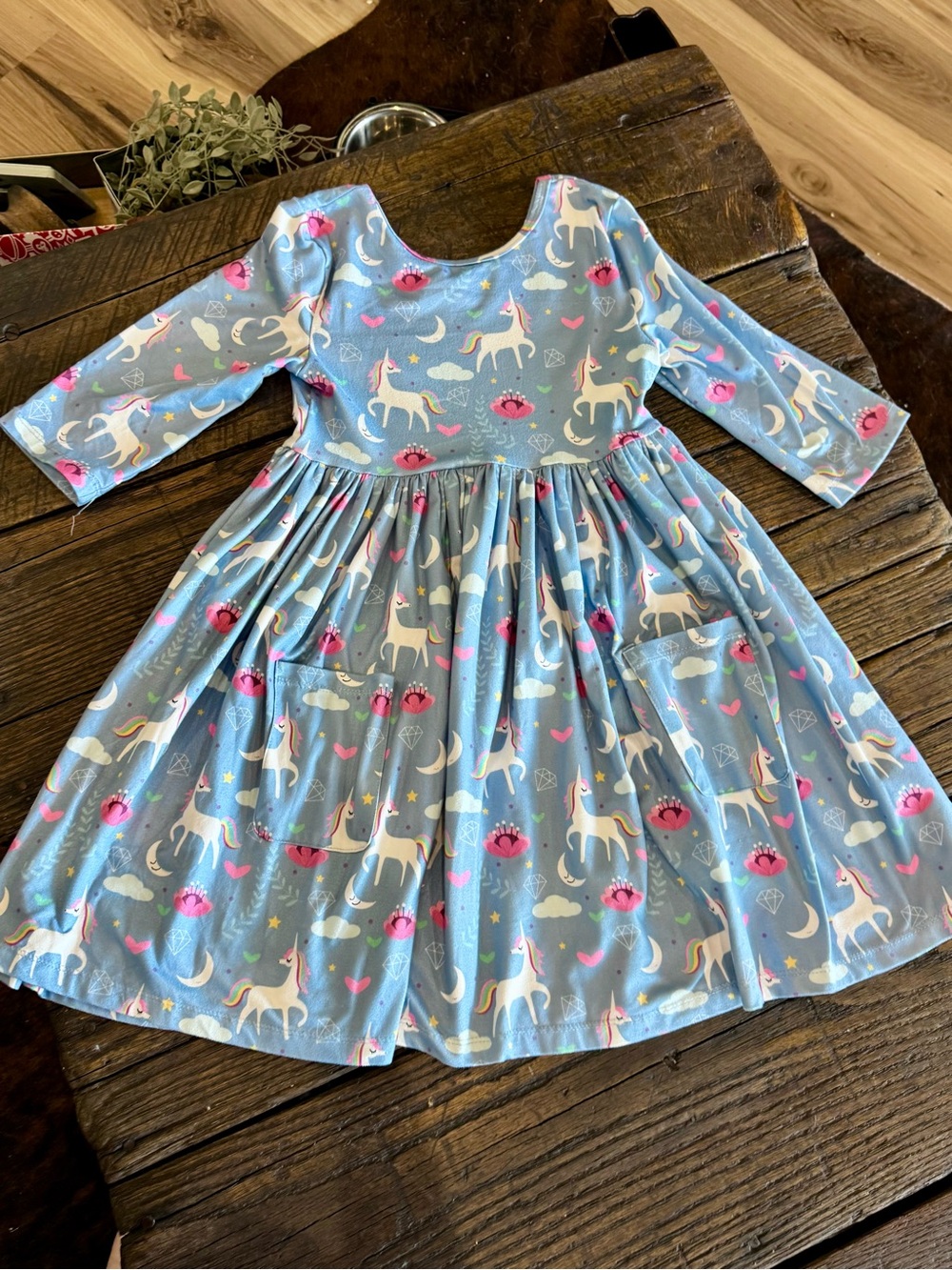 Unicorn Dress - Mila & Rose - Blue & Pink Girls Size 5-6